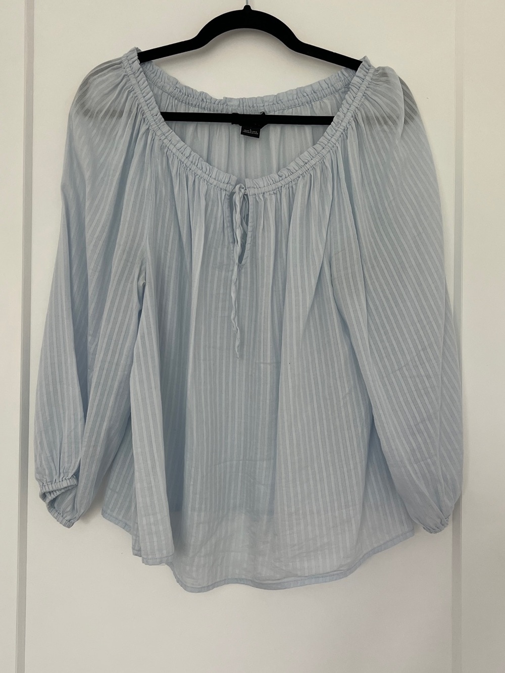 Sanctuary Pale Blue Striped Peasant Blouse